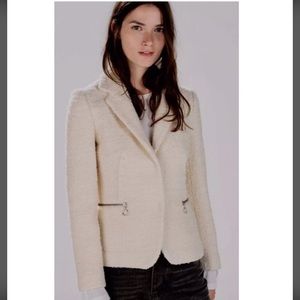 NEW ZARA BASIC SPRING COLLECTION BOUCLE JACKET SML